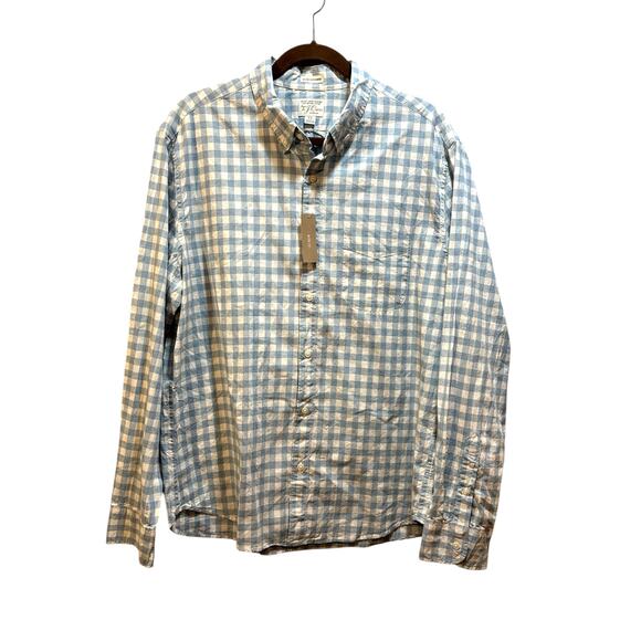 J Crew stretch slim untucked organic cotton button up shirt men’s Xl new - Picture 1 of 10